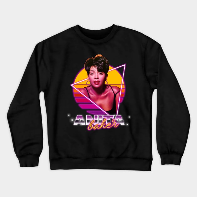 Anita baker cyber color music design Crewneck Sweatshirt by peabo_mr